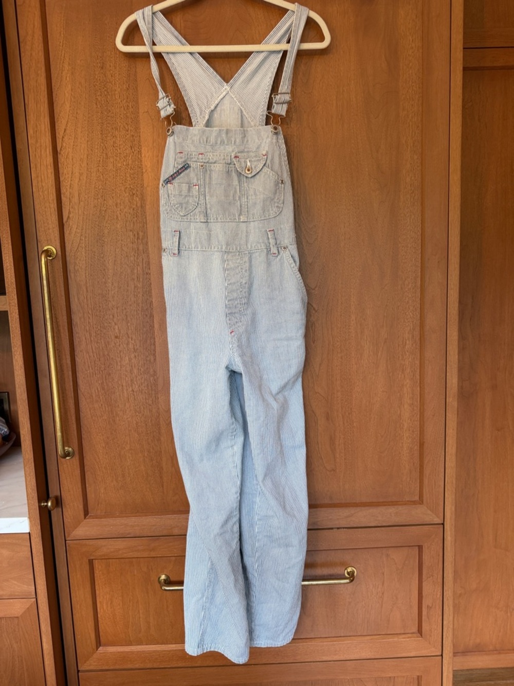Vintage Engineer Railroad Stripe Overalls Women's Denim